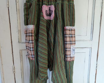Pantalones harén. Pantalones de yoga. Pantalones de tiro caído. Algodón. Ropa de mujer. Tienda Etsy de Thewoodenwolf.