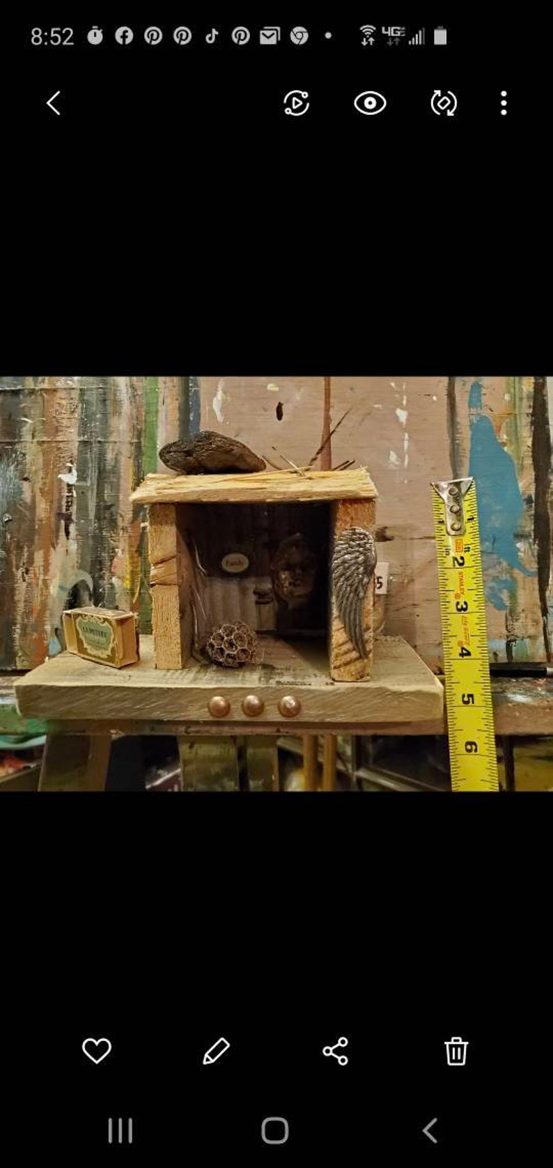 Mixed media box Nicho Face Assemblage Home decor