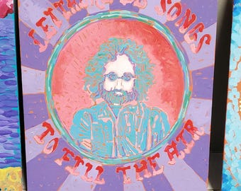 Painting. Jerry Garcia. Wall decor. GRATEFUL DEAD. Thewoodenwolf etsy shop