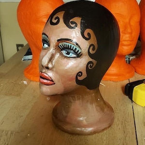 Mannequin head. wig stand. Hat stand. sculpture. Head. Thewoodenwolf.etsy.com