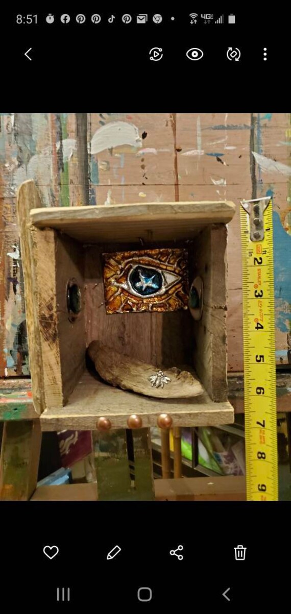 Mixed media box Nicho Face Assemblage Home decor