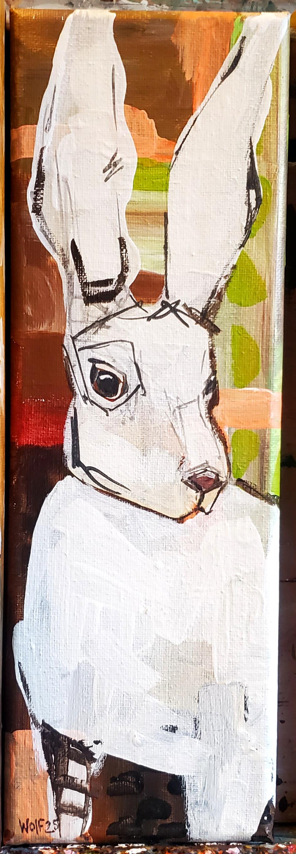 Rabbit. acrylic painting. Wall decor. Texture painting. Bunny. Thewoodenwolf etsy shop