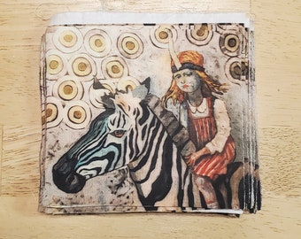 patch. Girl on zebra. Clothing patch. Fantasy. On sale! Thewoodenwolf etsy shop