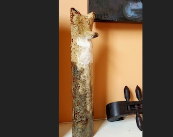 Ceramic fox. Fox sculpture. Handmade bowl. Thewoodenwolf etsy shop