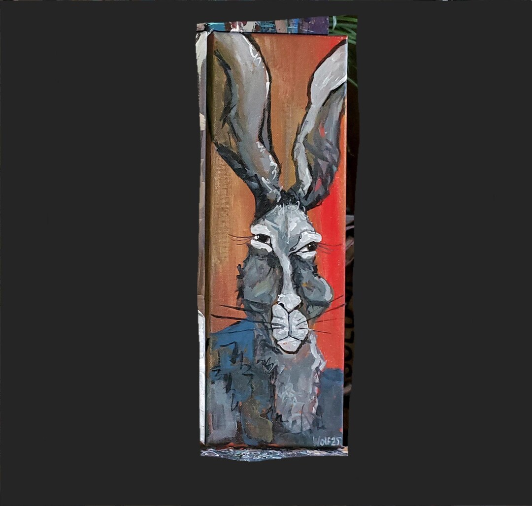Rabbit. Acrylic Painting. Wall Decor. Texture Painting. Bunny ...