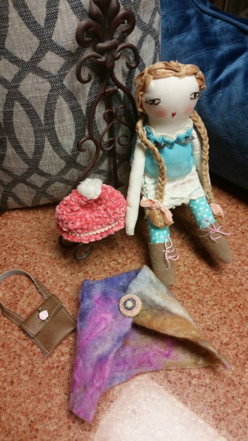 Sale Chelsea Girl doll Folk art Soft art doll Rag doll Child/'s toy Prim doll Reduced price