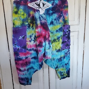 Harem pants. Yoga pants. Drop crotch pants.  Cotton. Tie dye. Reduced! Womens clothing. Thewoodenwolf etsy shop