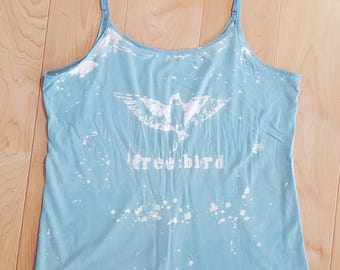 Ropa reciclada. Ropa de mujer. Camiseta de tirantes. Algodón. Top playero. Tienda Etsy de Thewoodenwolf.