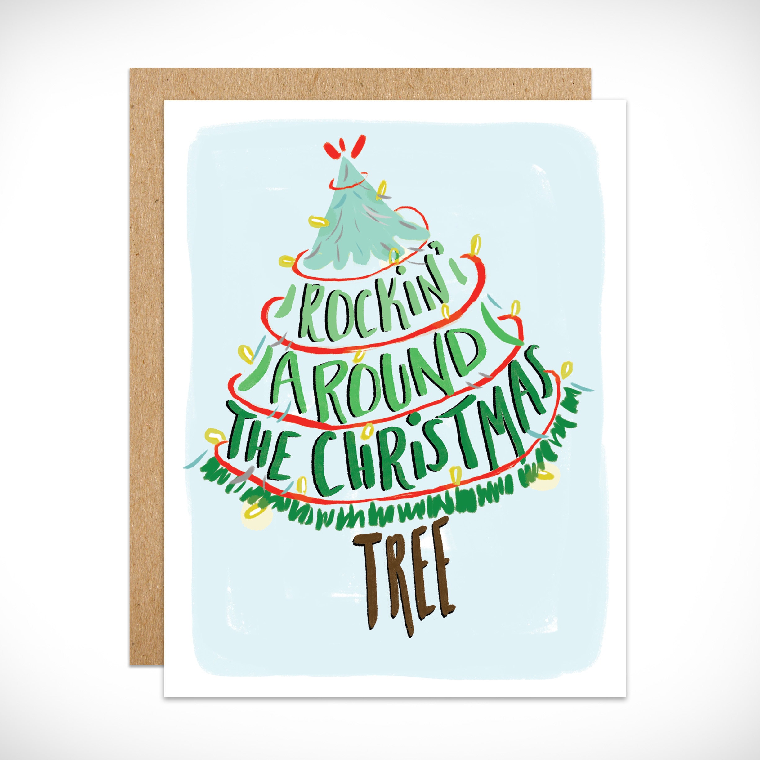 Holiday Card Rockin Around the Christmas Tree Winter