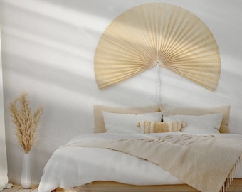 SALE Oversized bamboo fan headboard 56in Large fan headboard Oversized bedroom wall decor Large wall decor headboard Large wall decor