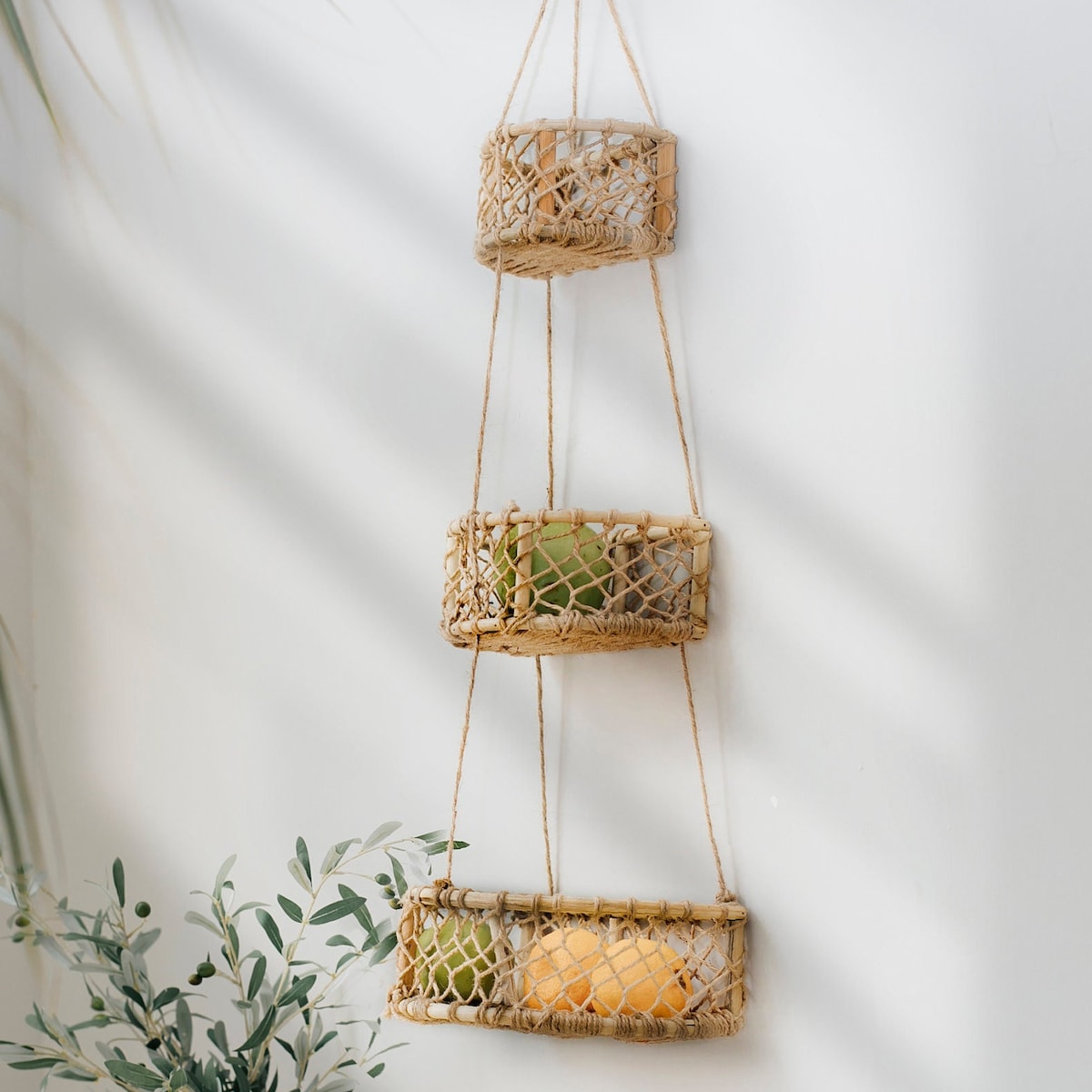 SALE 3 Tier Hanging Basket Hanging Woven Baskets Set of 3 Hanging Baskets Fruit Hanging Basket Wall Hanging Baskets Decor Rattan Shelf - Etsy