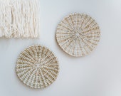 Set of 2 Wall Baskets, African Wall Basket decor, Wall Basket Decor,Woven tabletop basket,Boho Wall Decor, Woven Wall Basket, rattan basket