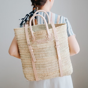 SALE! Straw french bag| French woven backpack| Boho straw bag| Straw boho bag| Market basket bag| Moroccan beach bag| Beach market basket