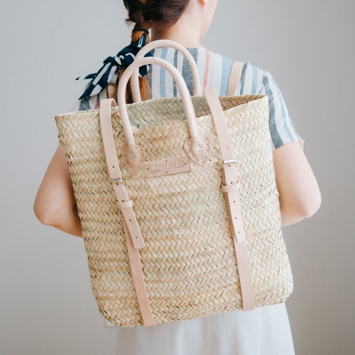 Straw Bag French Basket French Market Basket Beach Bag | Etsy