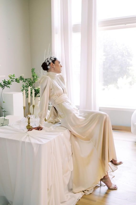 satin reception bridal dress Sashia Satin Bridal Dress
