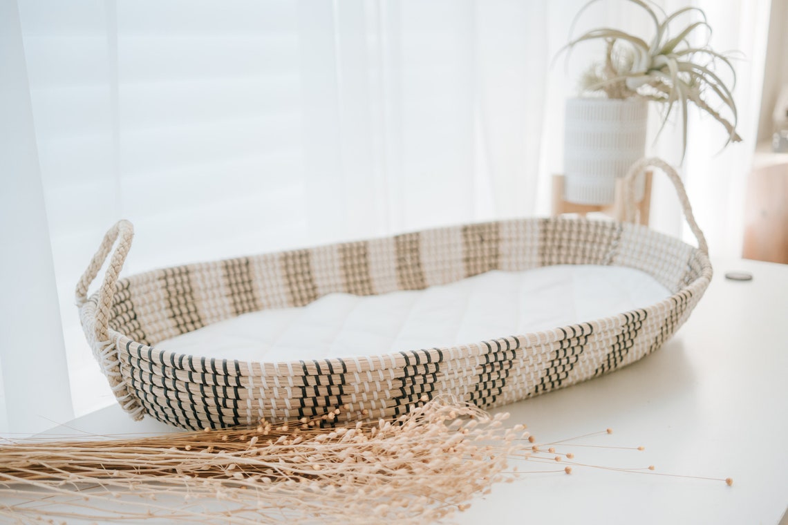 Baby Changing Basket Pad Baby Shower Gift Woven Etsy