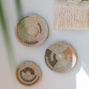 set of 3 oversized boho wall baskets woven wall decor