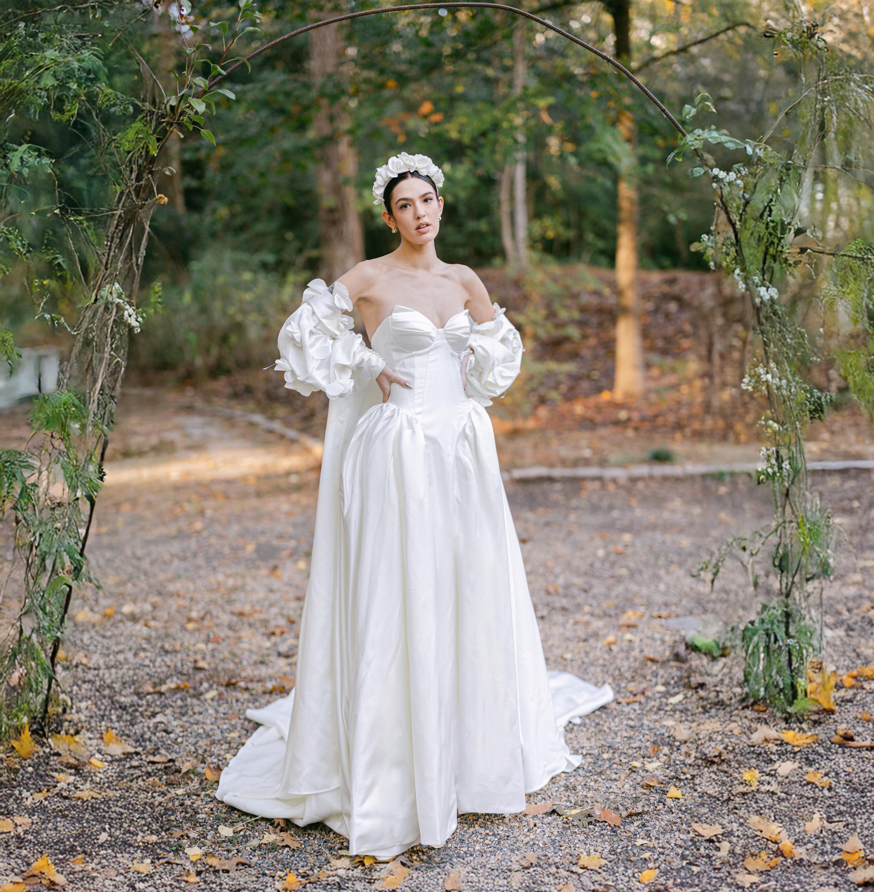 high neck basque waist wedding dress basque waist vespertine main image 0