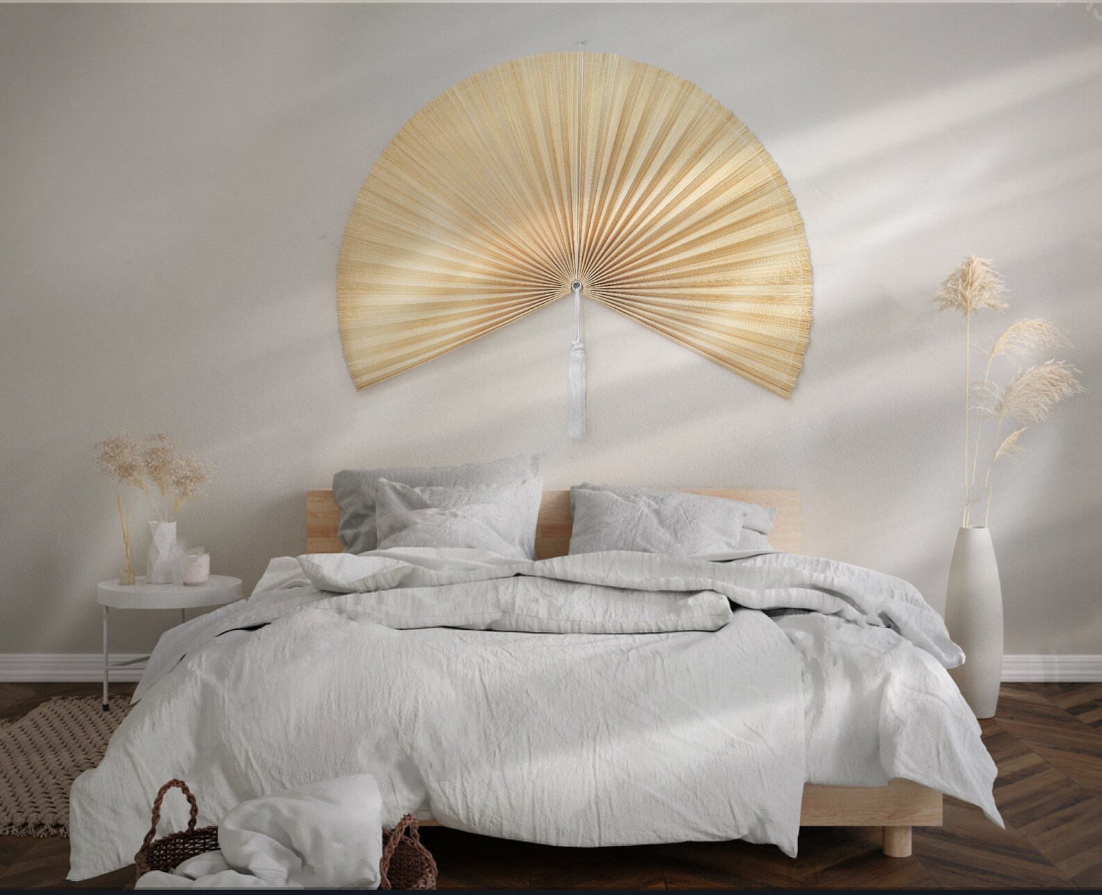Oversized Bamboo Fan Headboard Large Fan Headboard Bedroom Etsy