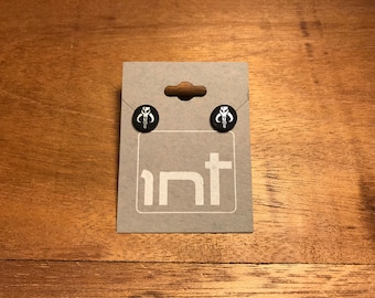 Star Wars Mandalorian Mythosaur Post Earrings Star Wars Boba Fett Darth Vader Jango Fett Luke Death Watch Leia Han Solo Chewbacca R2-D2 Cog