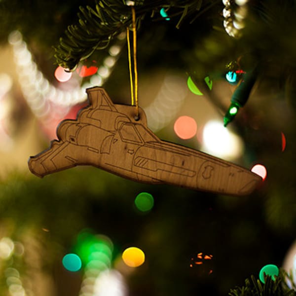 Battlestar Galactica Viper Christmas Tree Ornament - Holiday Adama Apollo Starbuck Boomer Racetrack Baltar Caprica Frack Cylon Colonies