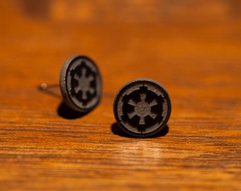 Star Wars Imperial Cog Post Style Earrings - Star Wars Boba Fett Darth Vader Stormtrooper Luke Han Solo R2-D2 Empire Imperial Cog Clones