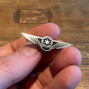 Star Wars Tie Fighter Pilot Wings Tie Pin - Empire Death Star Darth Vader Imperial Cog Dark Side Avenger Navy Stormtrooper Galactic Tarkin
