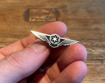 Star Wars Tie Fighter Pilot Wings - Tie Pin - Laser Etched Acrylic