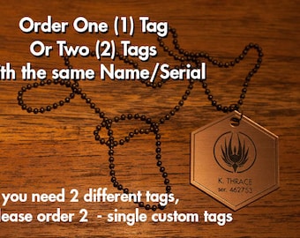 Battlestar Galactica Dog Tag Necklace CUSTOM - Starbuck Apollo Adama Tigh Pegasus Cylon Viper Colonial Gaius Boomer Helo Cosplay Raider