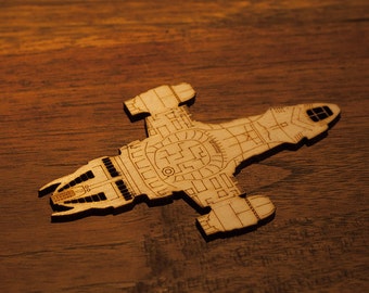 Firefly Serenity Magnet - Laser Cut Birch Plywood Spaceship