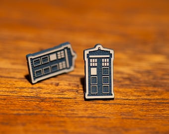 Doctor Who TARDIS Earrings - Dalek Cybermen Sonic Screwdriver Rose Bad Wolf Gallifrey Time Lord Companion K9 War Doctor Tom Baker Torchwood