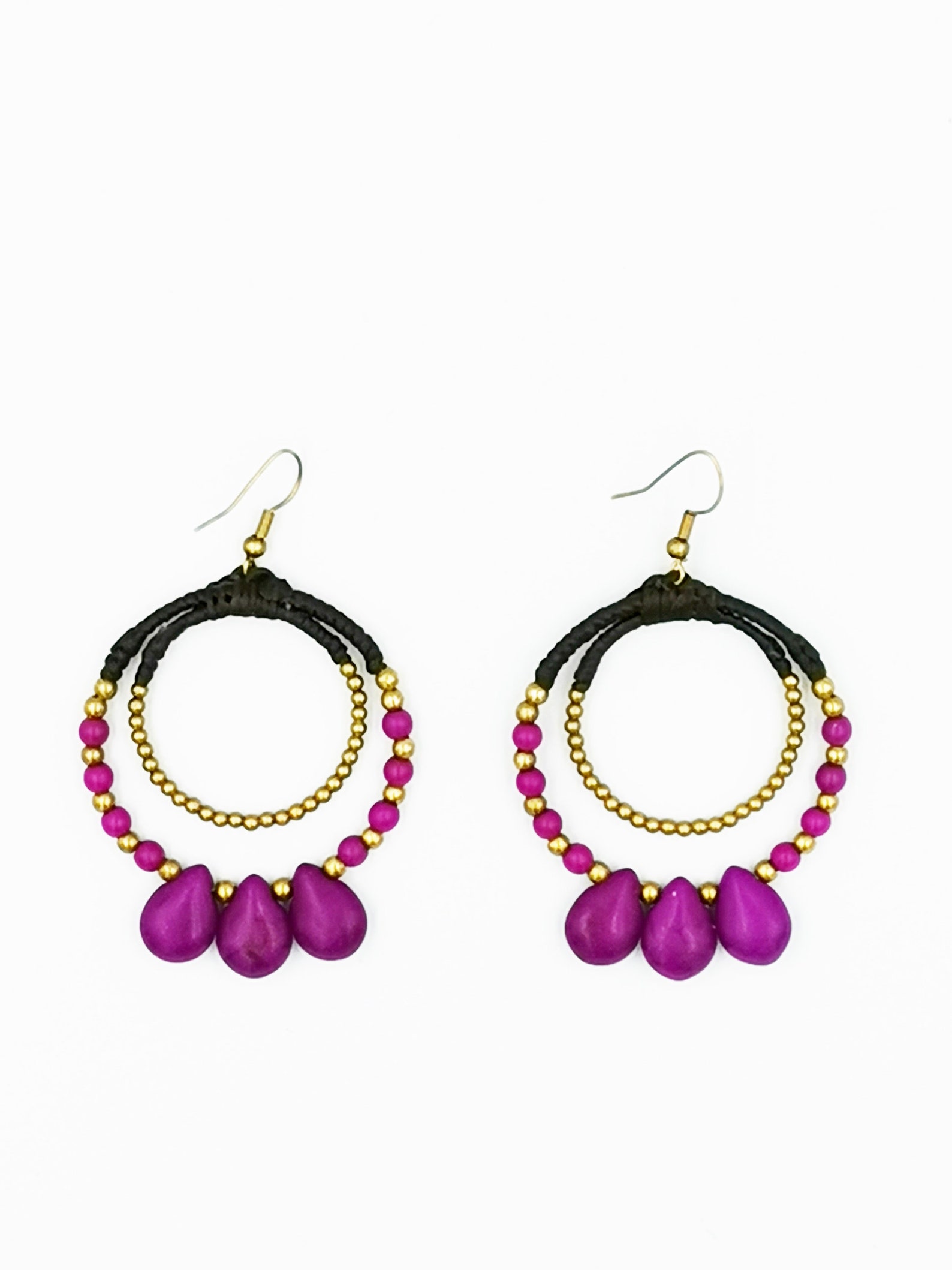 Purple Bohemian Earrings Thai Handmade Party earrings Gift Etsy