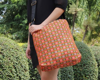 Colorful Boho Crossbody Bag, Boho Crossbody Purse, Floral Woven Bag, Boho Sling bag, Vegan Shoulder Bag, Tapestry Bag