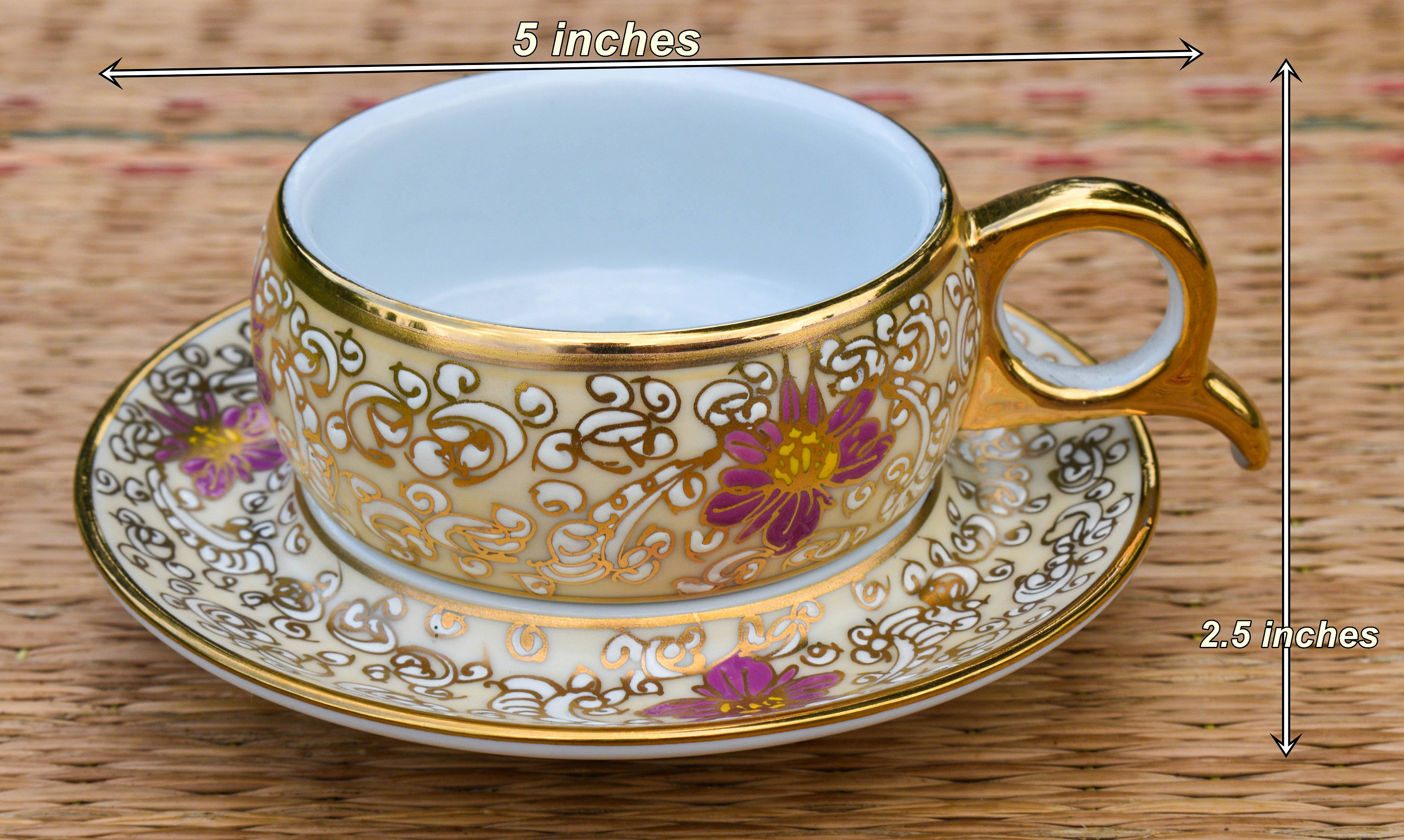 Gold Ceramic Espresso cup pair of delicate Espresso coffee Etsy