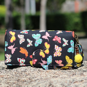 Kartenhalter Brieftasche Schmetterling Liebhaber - Kreditkarte Brieftasche, Bifold Stoff Brieftasche, Womens Armband Brieftasche, Schmetterling Liebhaber Weihnachtsgeschenk