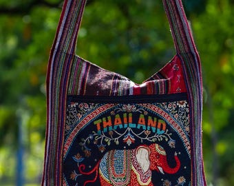 Elephant Sling Bag, Double Sided, Shoulder Bag, Hippie Bag, Women's Bag,Tribal Bag, Travel Bag, Boho Bag, Hobo Bag, Ethnic Bag.