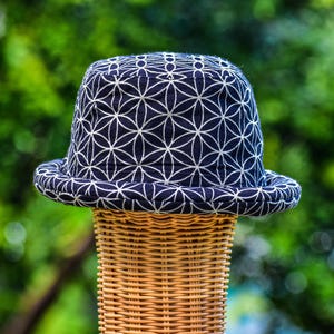 Summer Hat, Roll Brim Hat, Thai Colorful Fabric, Summer hat, Geometric patterns, Skater Hat, Bohemian gift. Vegan Hat, Bucket hat Busker Hat