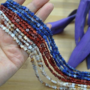 4mm/6mm Star Beads,Natural Gemstone Star Shaped Beads Mini Flat Star Beads Jewelry Making Beads For Bracelet Necklace DIY Jewelry Making