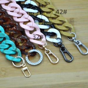 Hochwertige Acryl Geldbörse Kette, dicke lange Kette, Metall Schulter Handtasche Gurt, Ersatz Griff Kette, Crossbody Tasche Kettengurt