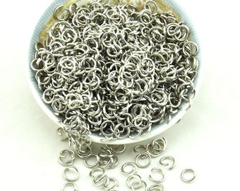 Jump Rings (18g) High Quality White K Jump Rings 18g-S] - 1mm thick,opening jump rings You Pick Size --J00141