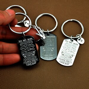 To My Son,To My Daughter, I Want You To Believe Deep In Your Heart, Dog Tag Keyring, custom son dog tag, gift for son, gifts for daughter