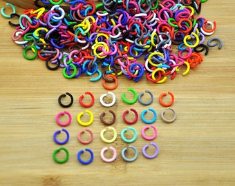 Anneaux à sauter en métal peints en 22 couleurs, en vrac, 8 mm, résultats de bijoux à faire soi-même, anneaux ouverts pour la fabrication de bijoux, accessoires, anneaux brisés de couleurs mélangées