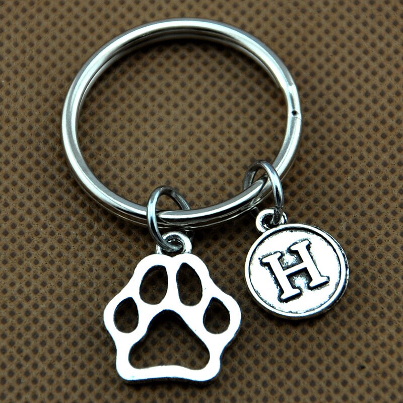 Paw Print Keychain Paw Keychain Dog Paw Keychain Dog Print Etsy