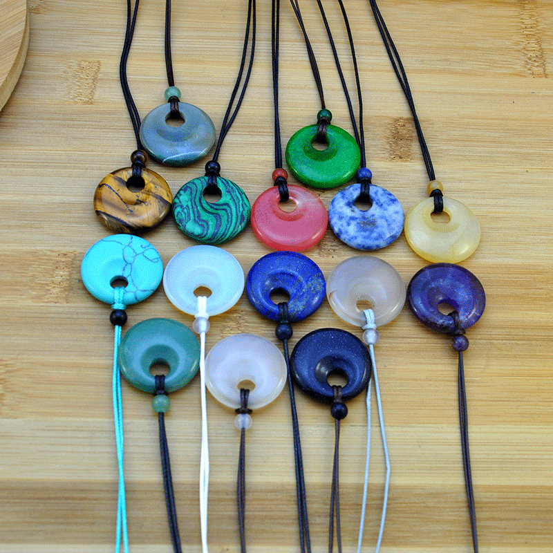 Collana Di Cristallo Curativo Con Ciambella A Cerchio Da 30mm - Foto 10