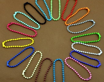 25  Ball chain with connector clasp Multicolor， Keychain Tags Ball Chain 12cm x 2.0mm So Versatile for So Many Projects