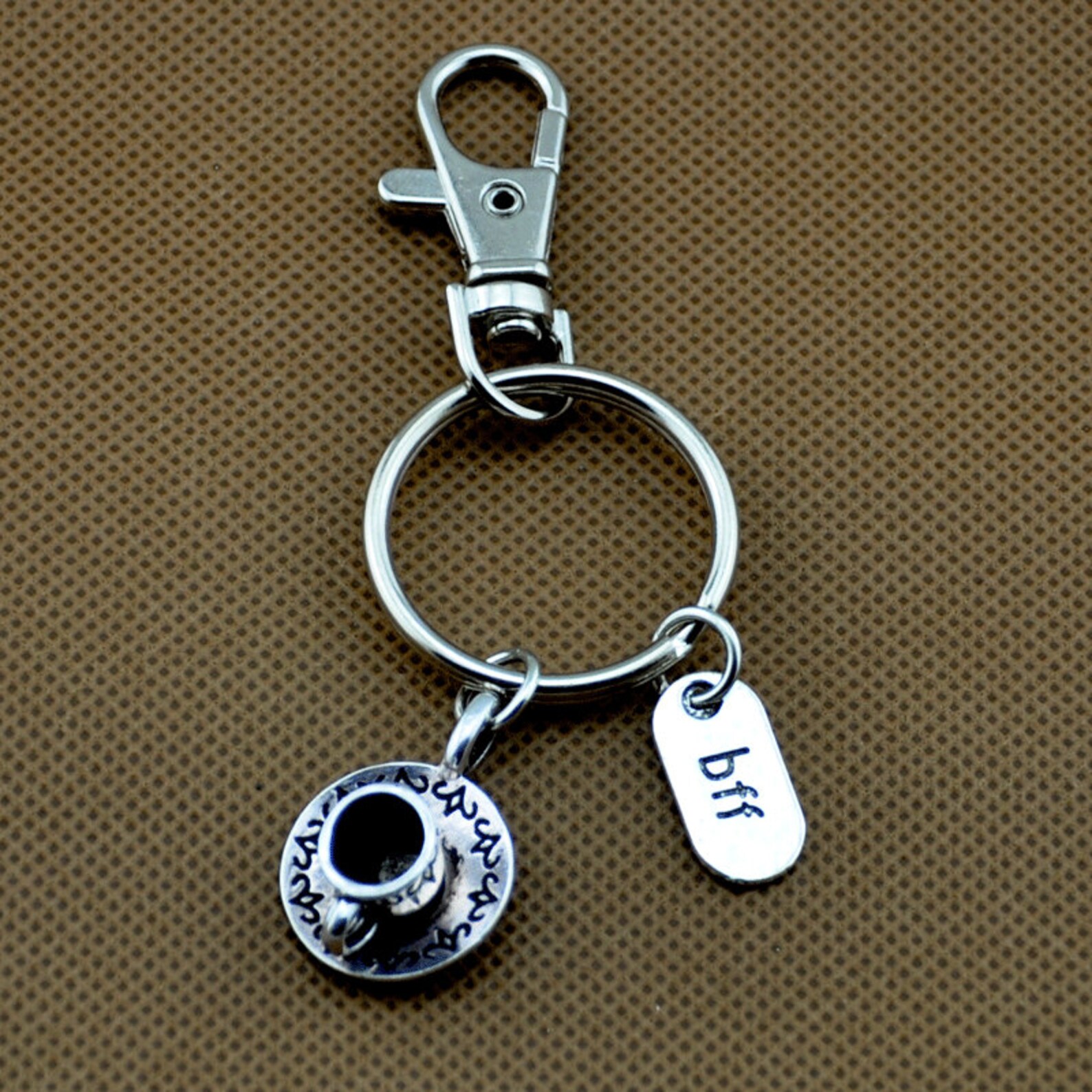 Coffee Keychain Coffee Cup Keyrings Spoon Keychain Boyfriend Etsy