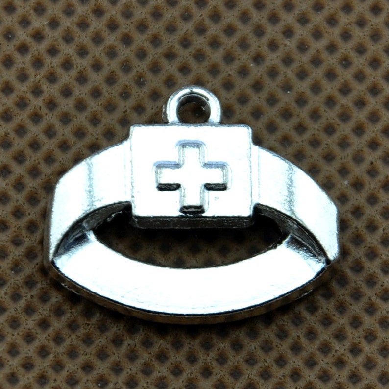 10PCS Nurse Stethoscope Charms Antique Silver Nurse Cap Charm Etsy