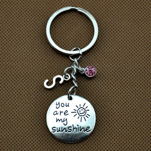 My Sunshine Keychain, Sun Key Ring, Daughter Gift- You Are My Sunshine  Keychain - Mom Keychain - Dad Keychain,Best Friend Keychain