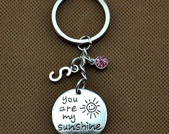 My Sunshine Keychain, Sun Key Ring, Daughter Gift- You Are My Sunshine  Keychain - Mom Keychain - Dad Keychain,Best Friend Keychain