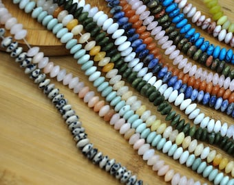 8 x 4 mm Großverkauf Saucer Stone Beads, Edelstein scheibenförmige Rondell Perlen, DIY Schmuckherstellung, Saucer Beads Schmuckteile